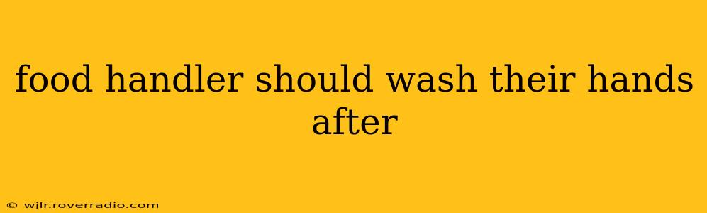 food handler should wash their hands after