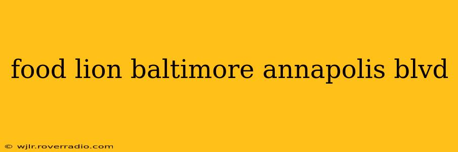 food lion baltimore annapolis blvd