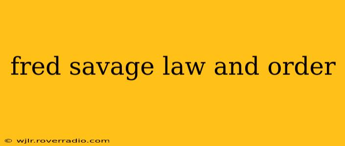 fred savage law and order