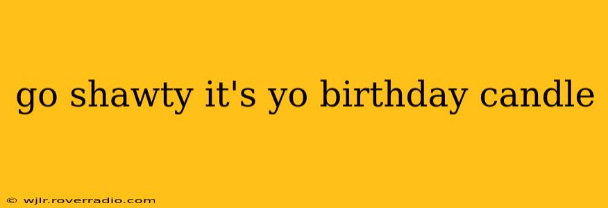 go shawty it's yo birthday candle