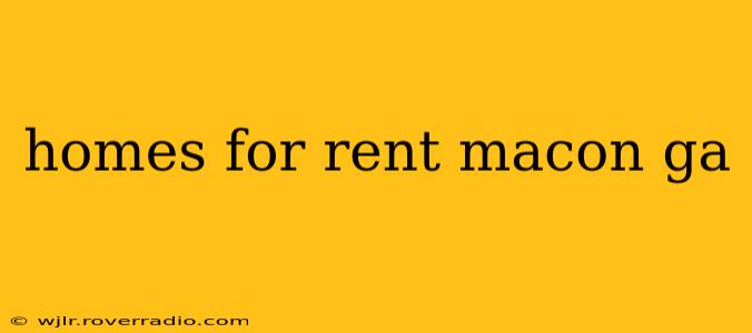 homes for rent macon ga