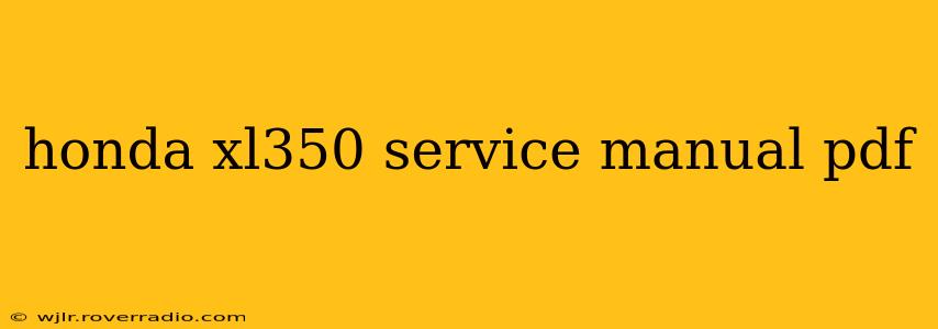 honda xl350 service manual pdf