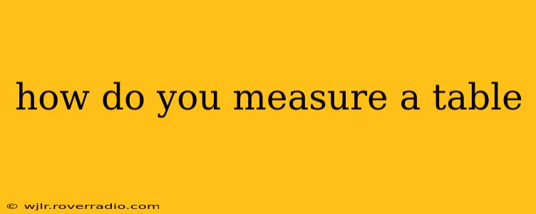 how do you measure a table
