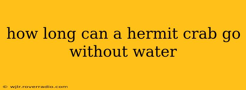 how long can a hermit crab go without water