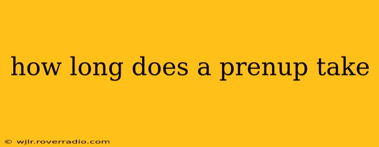 how long does a prenup take