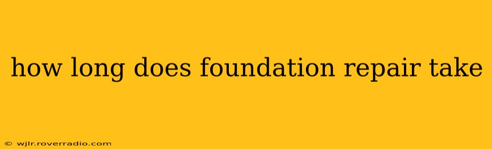 how long does foundation repair take