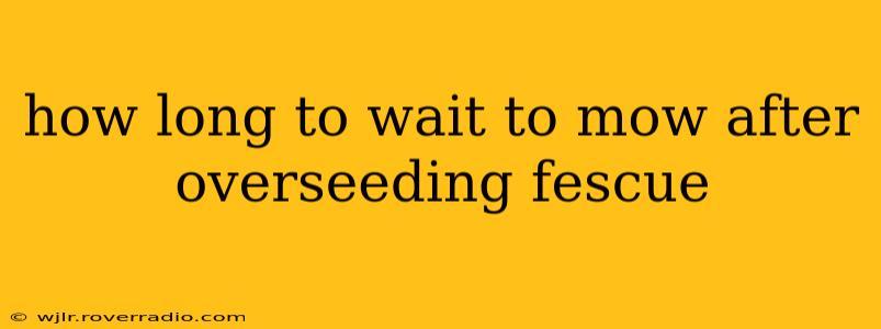 how long to wait to mow after overseeding fescue
