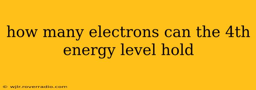 how many electrons can the 4th energy level hold