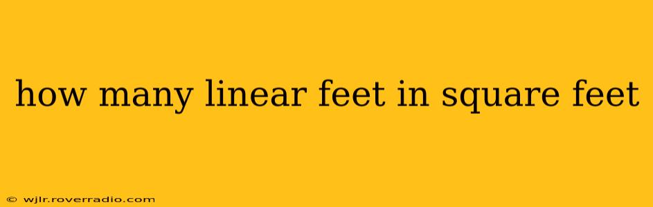 how many linear feet in square feet