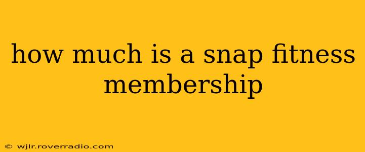 how much is a snap fitness membership