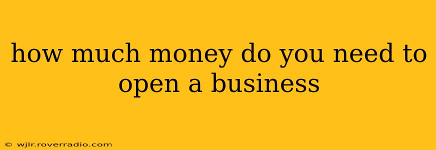 how much money do you need to open a business