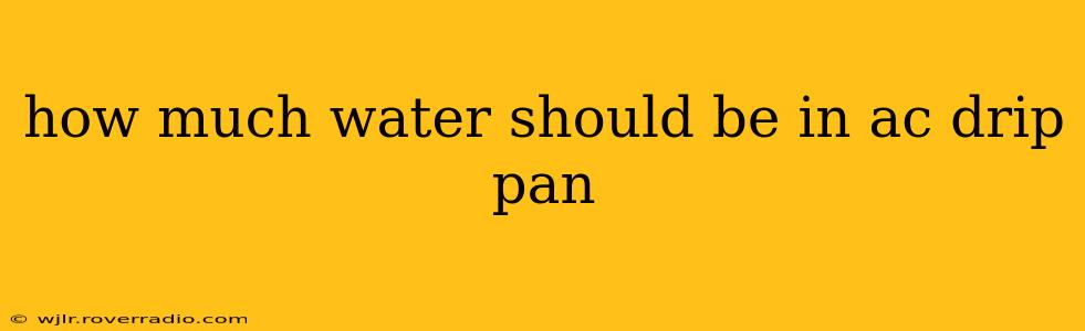how much water should be in ac drip pan