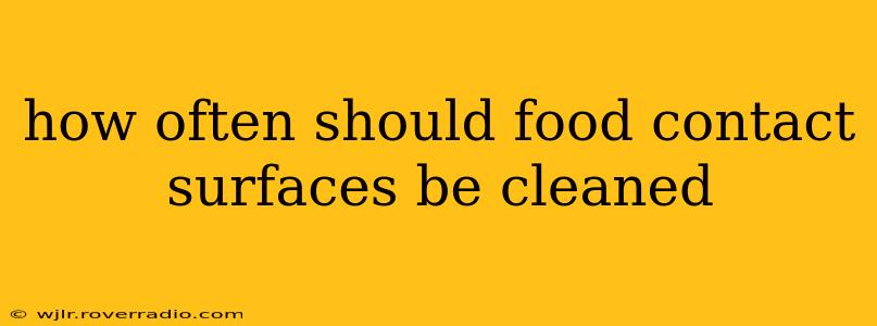 how often should food contact surfaces be cleaned