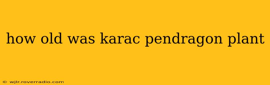 how old was karac pendragon plant