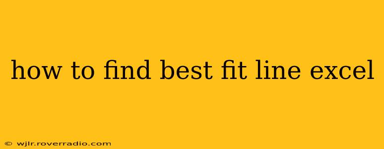 how to find best fit line excel