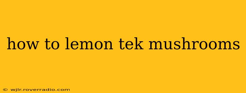 how to lemon tek mushrooms