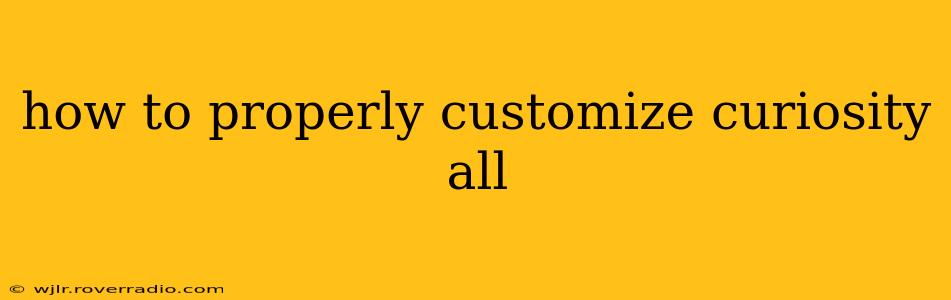 how to properly customize curiosity all