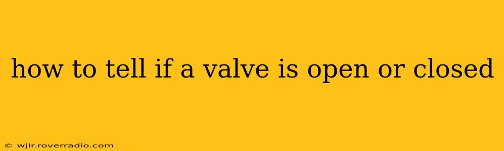 how to tell if a valve is open or closed