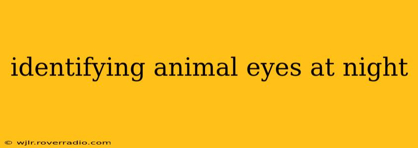 identifying animal eyes at night