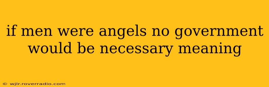 if men were angels no government would be necessary meaning