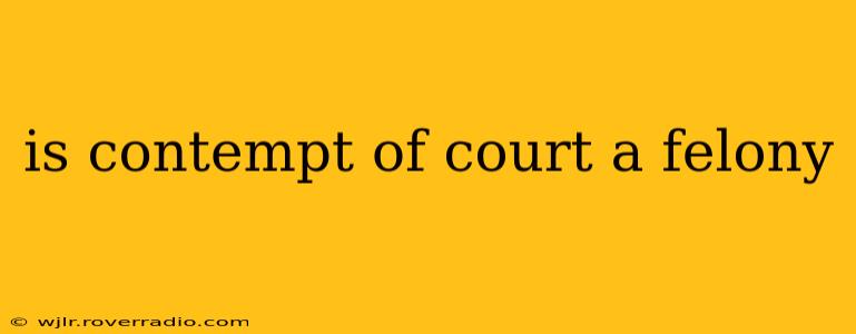 is contempt of court a felony