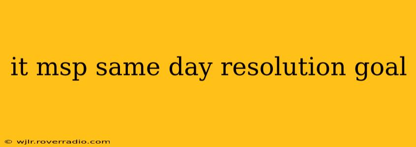 it msp same day resolution goal