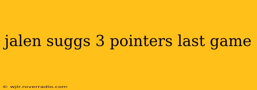jalen suggs 3 pointers last game