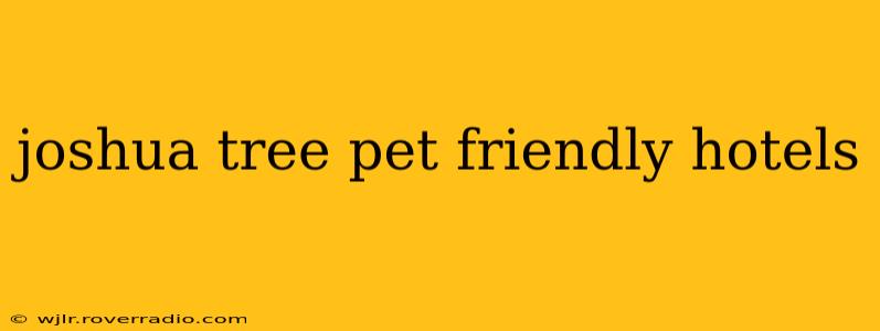 joshua tree pet friendly hotels