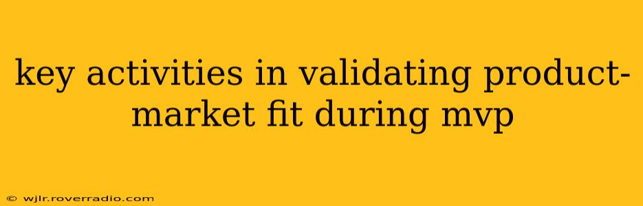 key activities in validating product-market fit during mvp
