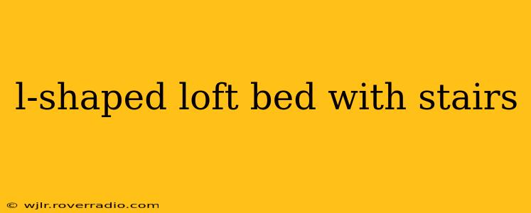l-shaped loft bed with stairs