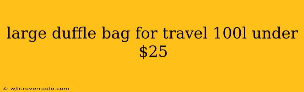 large duffle bag for travel 100l under $25