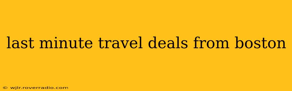 last minute travel deals from boston