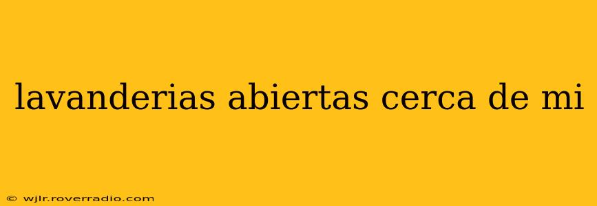 lavanderias abiertas cerca de mi