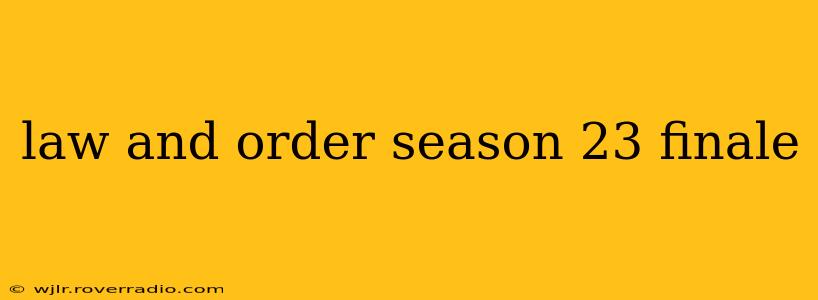 law and order season 23 finale
