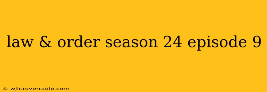 law & order season 24 episode 9