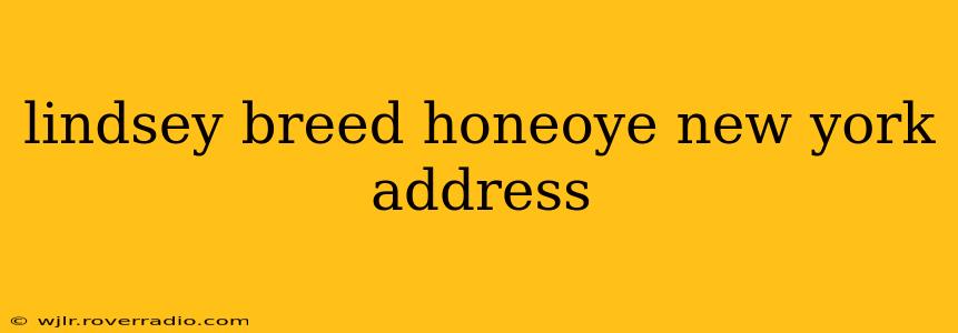 lindsey breed honeoye new york address