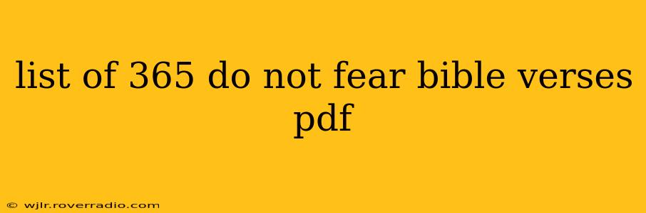 list of 365 do not fear bible verses pdf