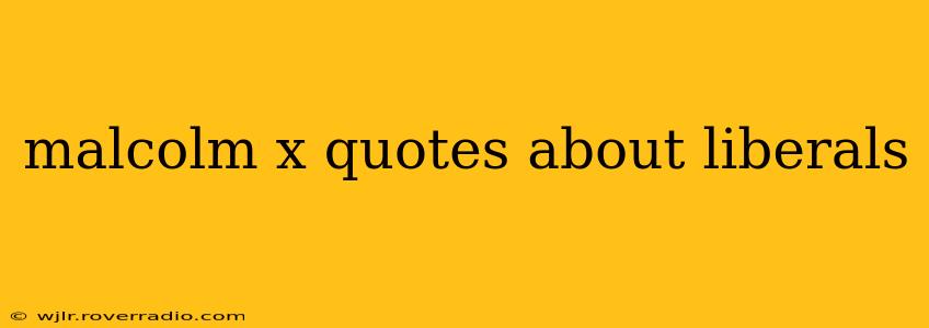 malcolm x quotes about liberals