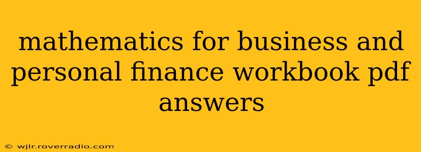 mathematics for business and personal finance workbook pdf answers