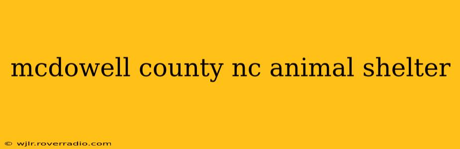 mcdowell county nc animal shelter
