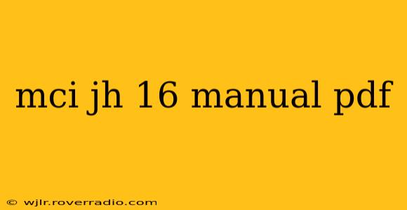 mci jh 16 manual pdf