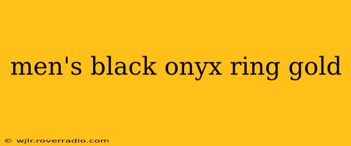 men's black onyx ring gold