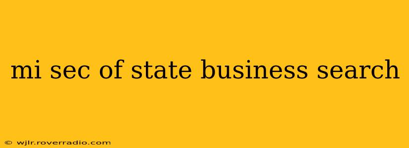 mi sec of state business search
