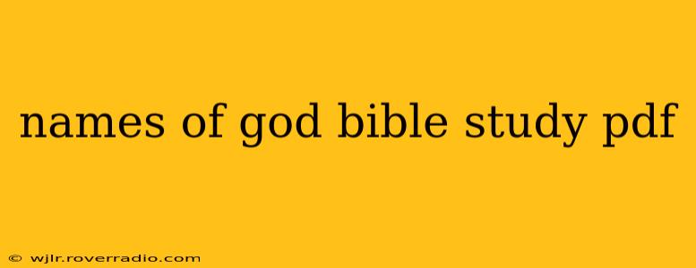 names of god bible study pdf