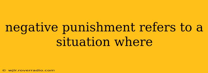 negative punishment refers to a situation where