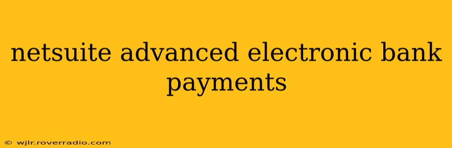netsuite advanced electronic bank payments