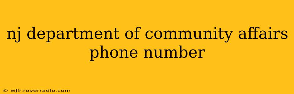 nj department of community affairs phone number
