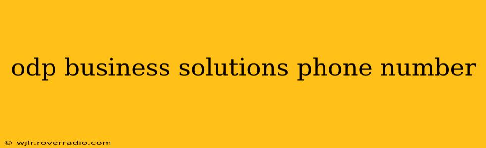 odp business solutions phone number