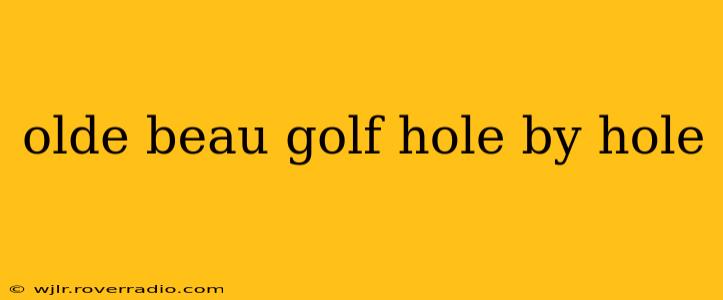 olde beau golf hole by hole