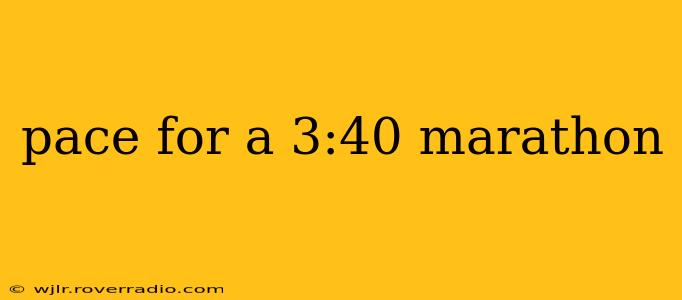 pace for a 3:40 marathon